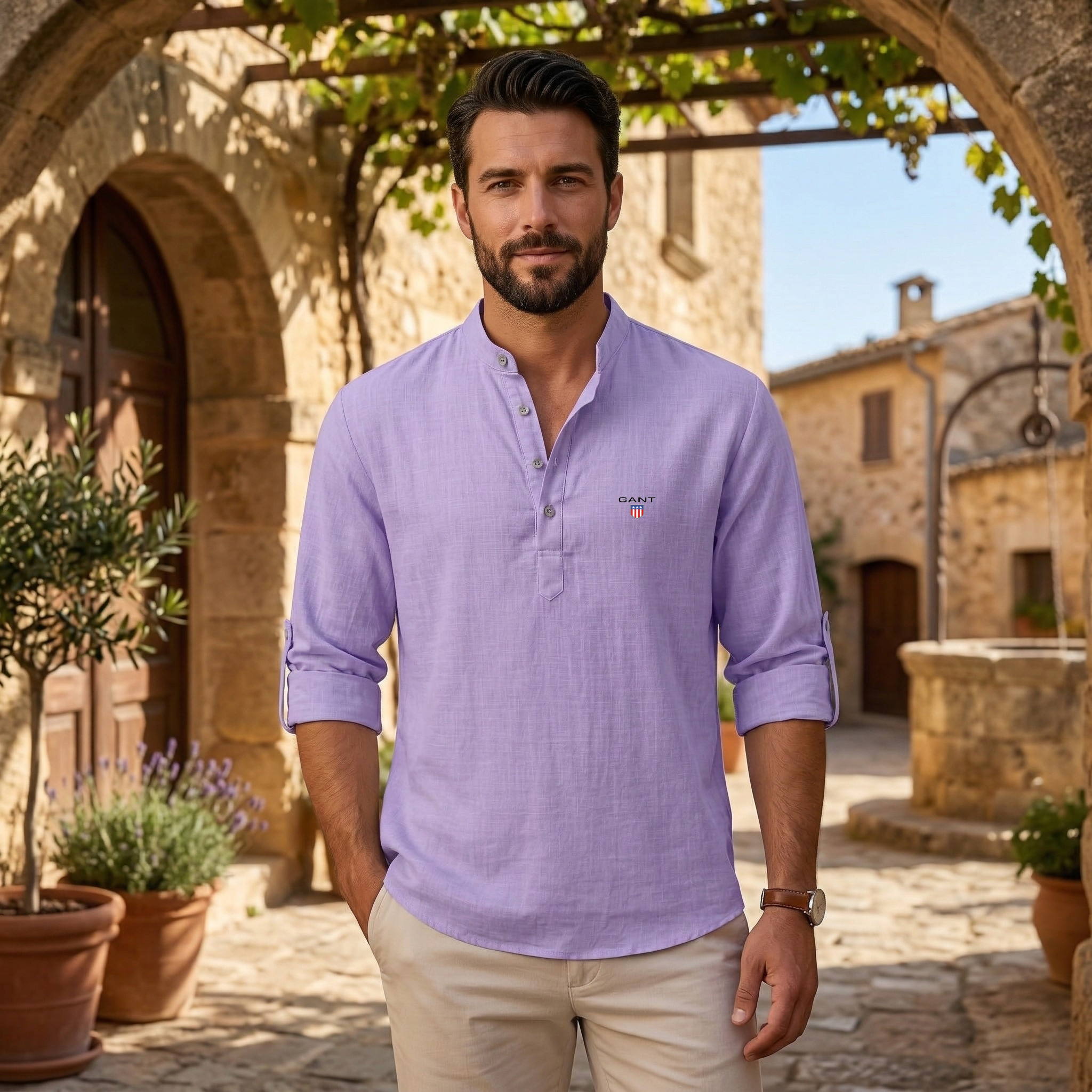 Casual Henley Skjorte