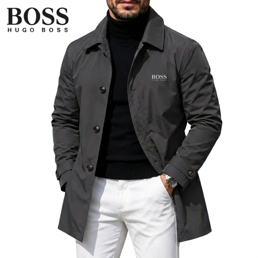 Cappotto da uomo con colletto e bottoni davanti