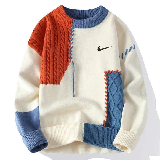 Lässiger Patchwork-Pullover