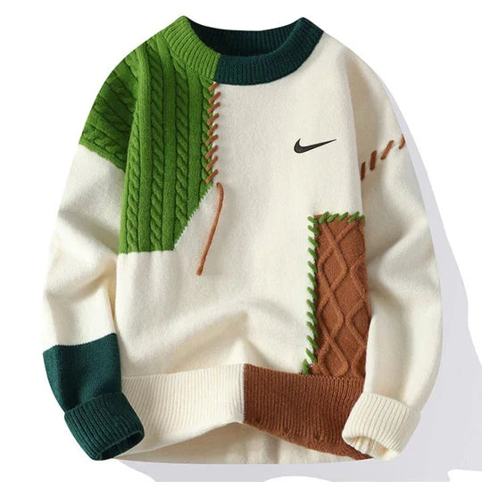 Lässiger Patchwork-Pullover