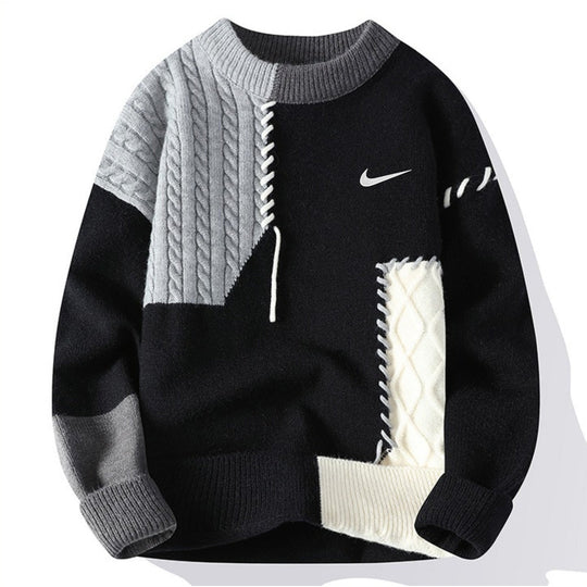 Lässiger Patchwork-Pullover