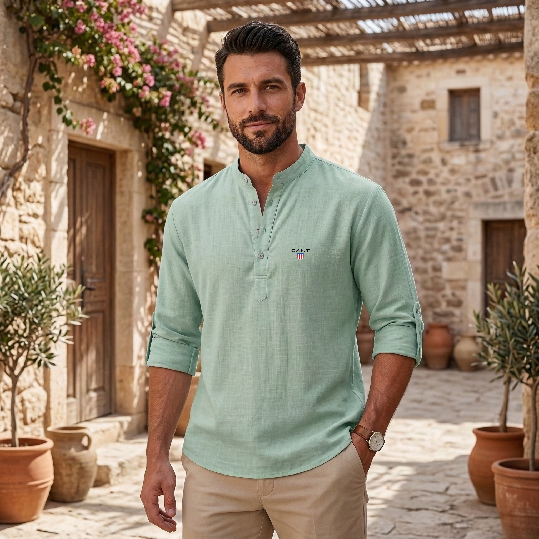 Casual Henley Skjorte