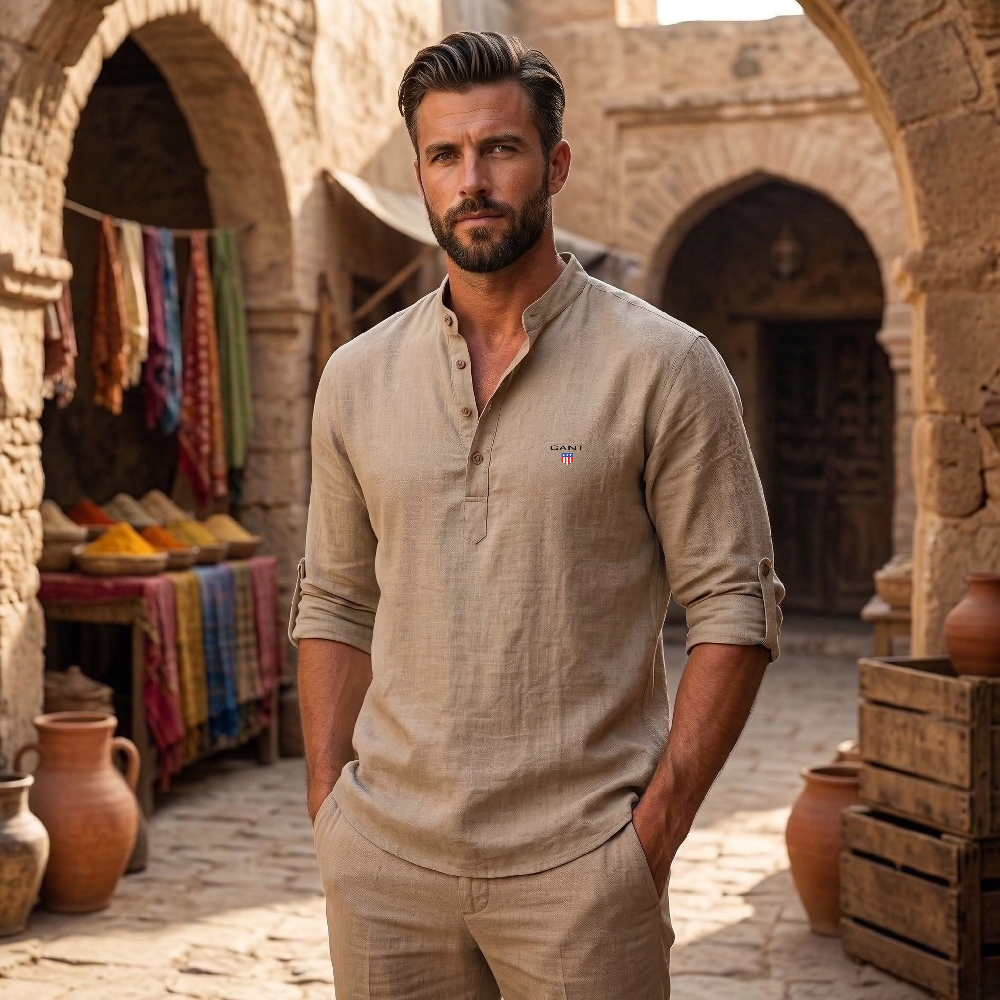 Casual Henley Skjorte