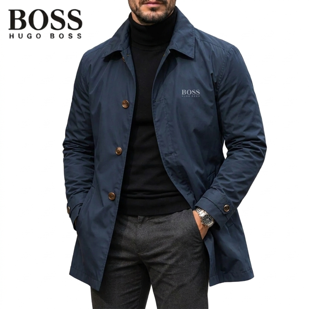 Cappotto da uomo con colletto e bottoni davanti
