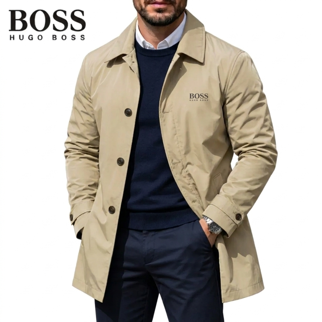 Cappotto da uomo con colletto e bottoni davanti